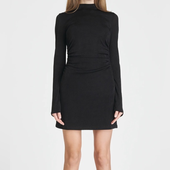 Wayf Dresses & Skirts - WAYF Vivi Tie Back Long Sleeve Black Minidress XS